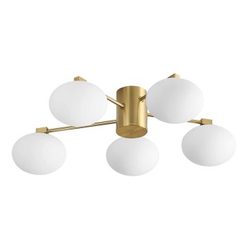 Ideal Lux - Lámpara de techo LED HERMES 5xG9/3W/230V diá. 60 cm dorado