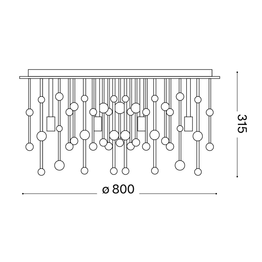 Ideal Lux - Lámpara de techo LED NEVE 15xG9/3W/230V Ø 80 cm cromo brillante