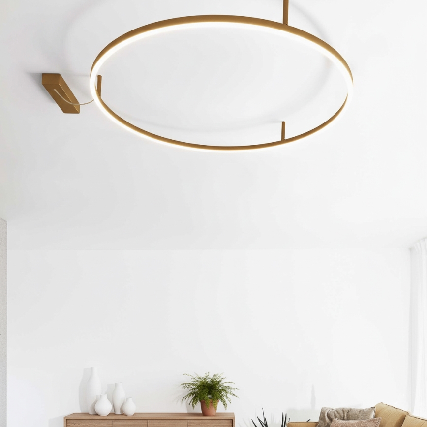 Ideal Lux - Lámpara de techo LED ORACLE SLIM LED/37W/230V 4000K CRI 90 diámetro 70 cm color dorado