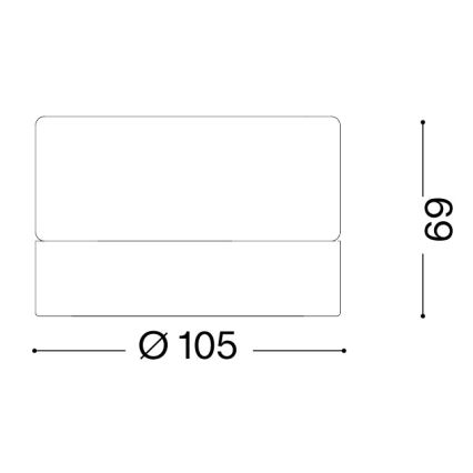 Ideal Lux - Lámpara de techo LED para baño LOLLY 1xGX53/9W/230V diámetro 10,5 cm negro/negro ahumado