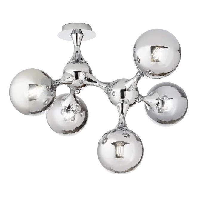 Ideal Lux - Lámpara de techo NODI 5xE14/28W/230V cromo brillante