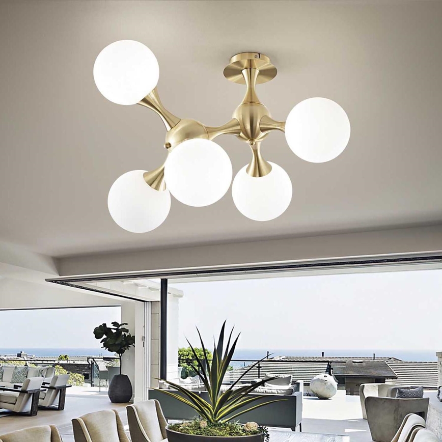 Ideal Lux - Lámpara de techo NODI 5xE14/28W/230V latón