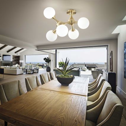 Ideal Lux - Lámpara de techo NODI 5xE14/28W/230V latón