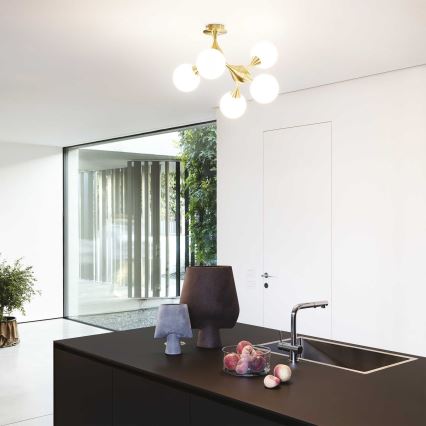 Ideal Lux - Lámpara de techo NODI 5xE14/28W/230V latón