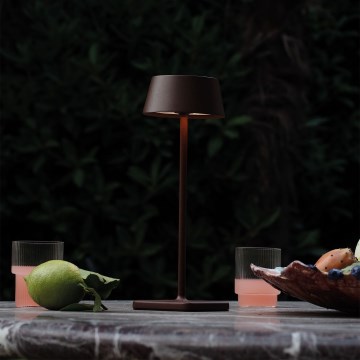 Ideal Lux - Lámpara exterior táctil LED regulable PURE LED/1,5W/3,7V 2200 mAh CRI 90 IP54 marrón