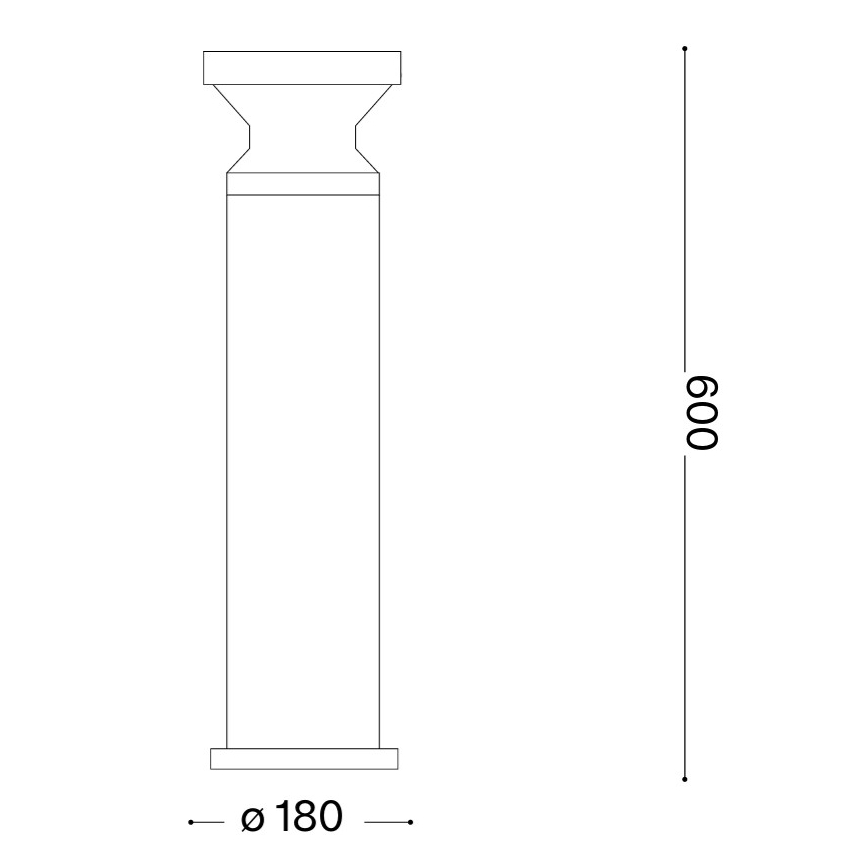 Ideal Lux - Lámpara exterior TORRE 1xE27/15W/230V 60 cm IP65 antracita