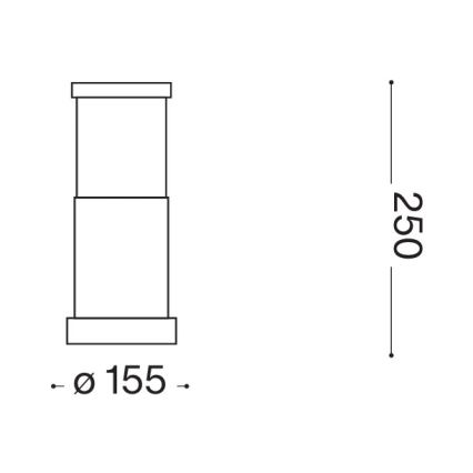 Ideal Lux - Lámpara exterior TRONCO 1xE27/42W/230V 25 cm IP65 antracita