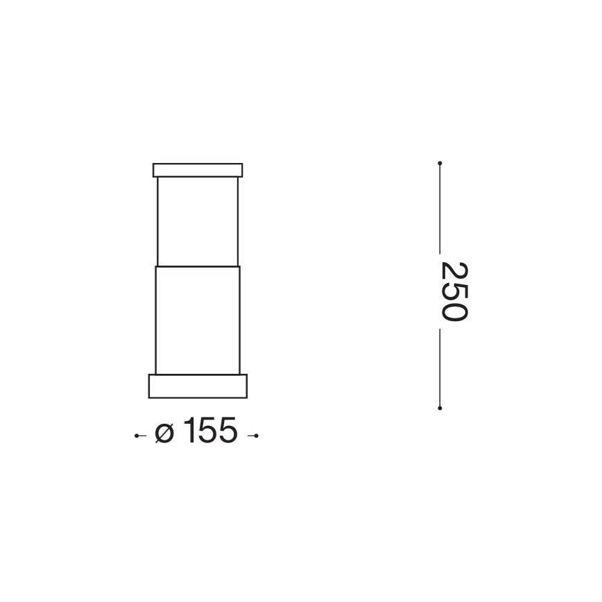 Ideal Lux - Lámpara exterior TRONCO 1xE27/42W/230V 25 cm IP65 antracita
