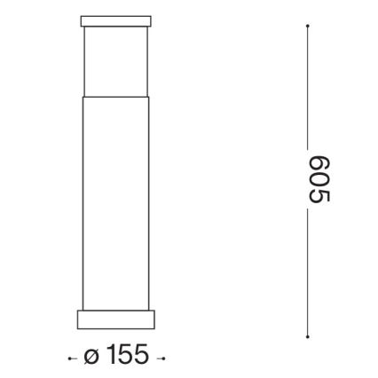 Ideal Lux - Lámpara exterior TRONCO 1xE27/42W/230V 60 cm IP65 blanca