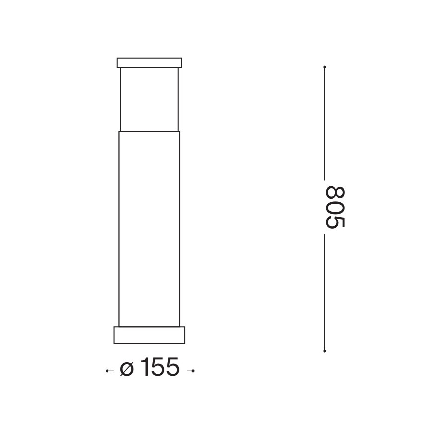 Ideal Lux - Lámpara exterior TRONCO 1xE27/42W/230V 80 cm IP65 gris