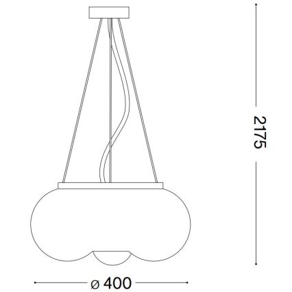 Ideal Lux - Lámpara LED colgante ARIZONA 3xGX53/9W/230V diá. 40 cm blanco