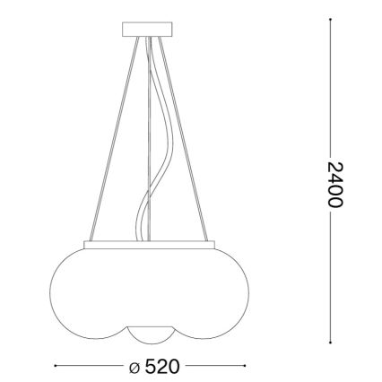 Ideal Lux - Lámpara LED colgante ARIZONA 5xGX53/9W/230V diá. 52 cm blanco