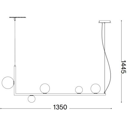 Ideal Lux - Lámpara LED colgante BIRDS 5xG9/3W/230V negro/dorado