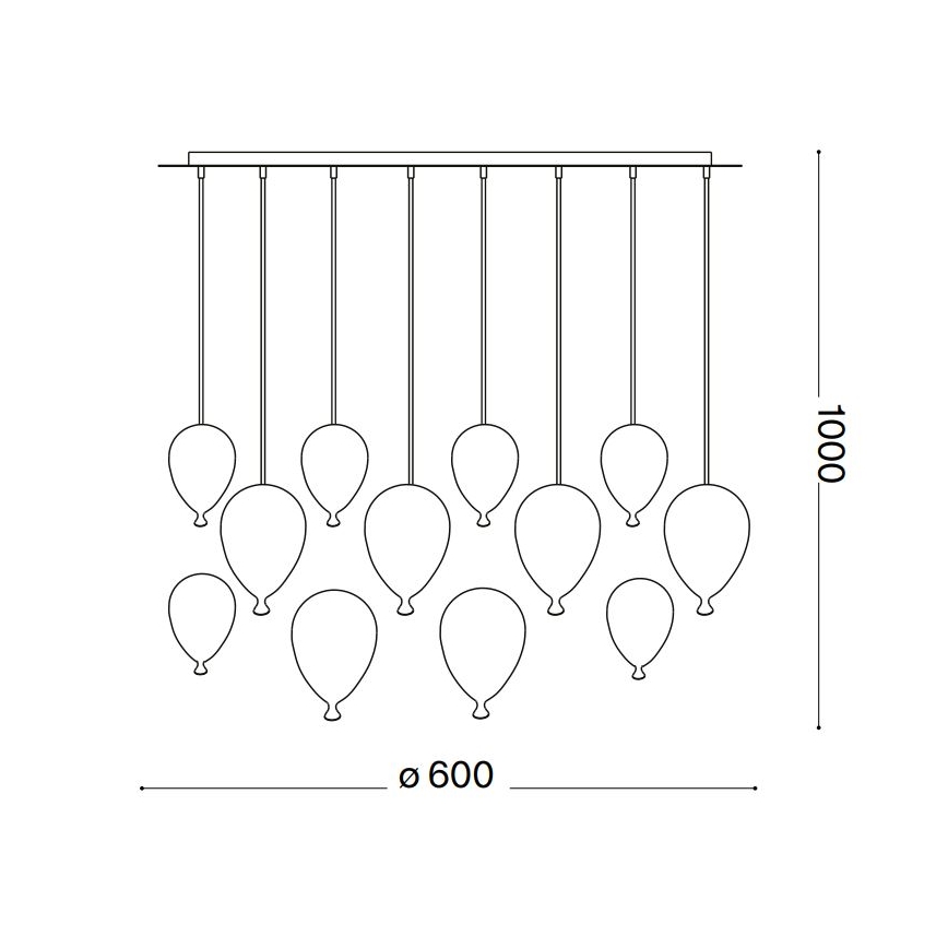Ideal Lux - Lámpara LED colgante CLOWN 12xG9/3W/230V diá. 60 cm colorido