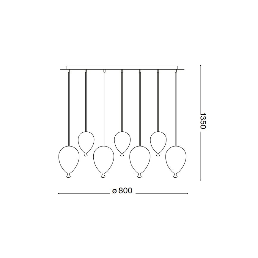 Ideal Lux - Lámpara LED colgante CLOWN 7xG9/3W/230V 80 cm colorido