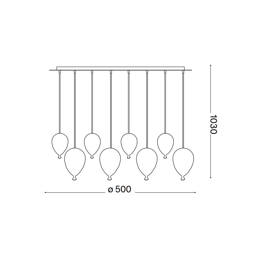 Ideal Lux - Lámpara LED colgante CLOWN 8xG9/3W/230V diá. 50 cm colorido
