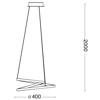 Ideal Lux - Lámpara LED colgante con cable OZ LED/38W/230V diámetro 40 cm CRI 90 color dorado
