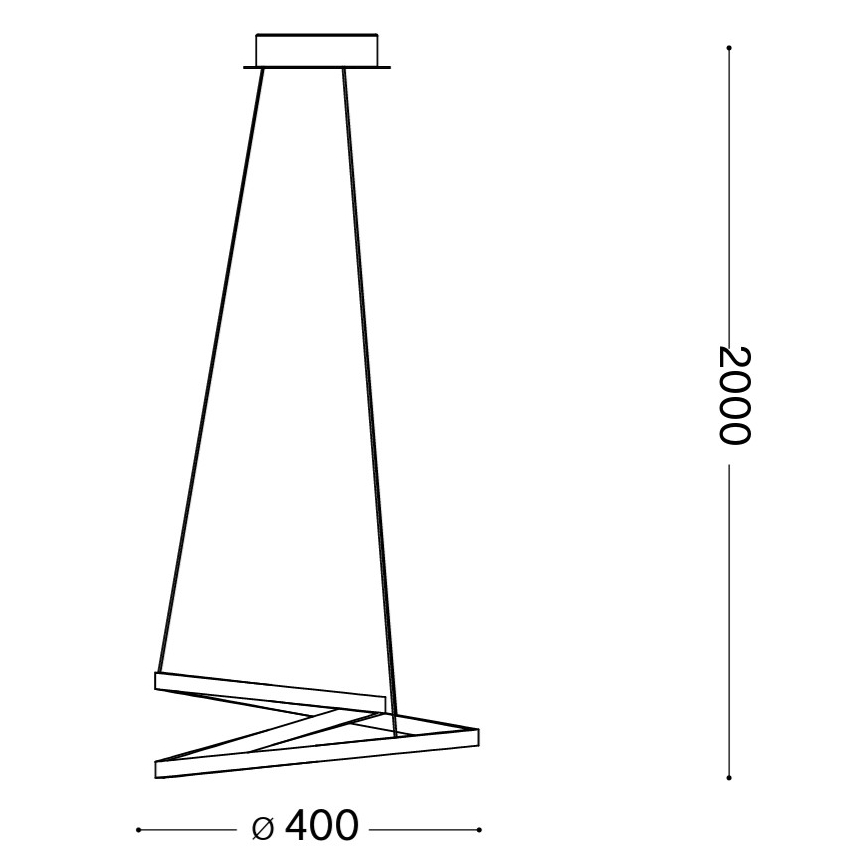 Ideal Lux - Lámpara LED colgante con cable OZ LED/38W/230V diámetro 40 cm CRI 90 color dorado