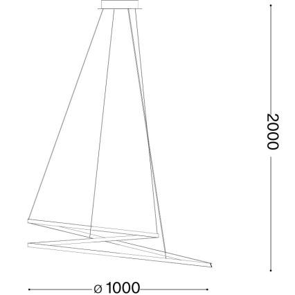 Ideal Lux - Lámpara LED colgante con cable OZ LED/75W/230V Ø 100 cm CRI 90 dorada
