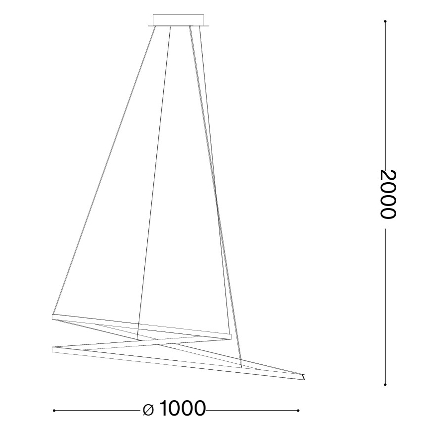 Ideal Lux - Lámpara LED colgante con cable OZ LED/75W/230V Ø 100 cm CRI 90 dorada