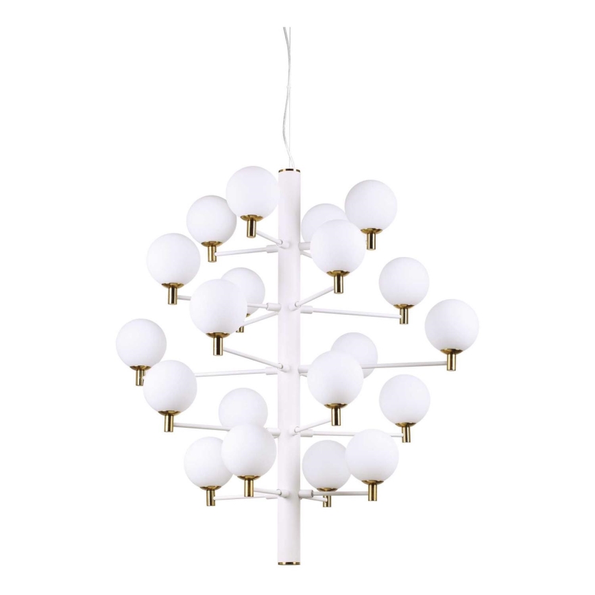 Ideal Lux - Lámpara LED colgante COPERNICO 20xG9/3W/230V diá. 86 cm blanco