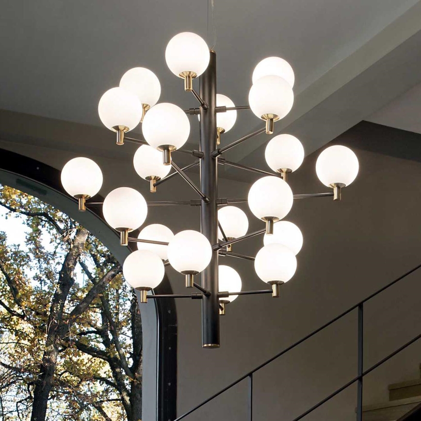 Ideal Lux - Lámpara LED colgante COPERNICO 20xG9/3W/230V diá. 86 cm negro