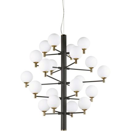 Ideal Lux - Lámpara LED colgante COPERNICO 20xG9/3W/230V diá. 86 cm negro