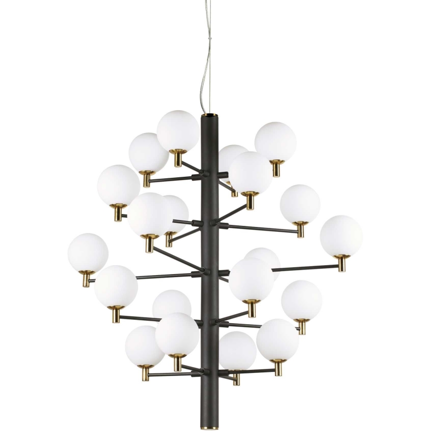 Ideal Lux - Lámpara LED colgante COPERNICO 20xG9/3W/230V diá. 86 cm negro