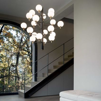 Ideal Lux - Lámpara LED colgante COPERNICO 20xG9/3W/230V diá. 86 cm negro