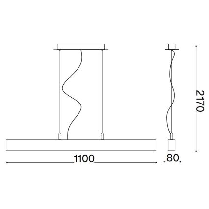 Ideal Lux - Lámpara LED colgante CRAFT LED/32W/230V CRI 90 haya