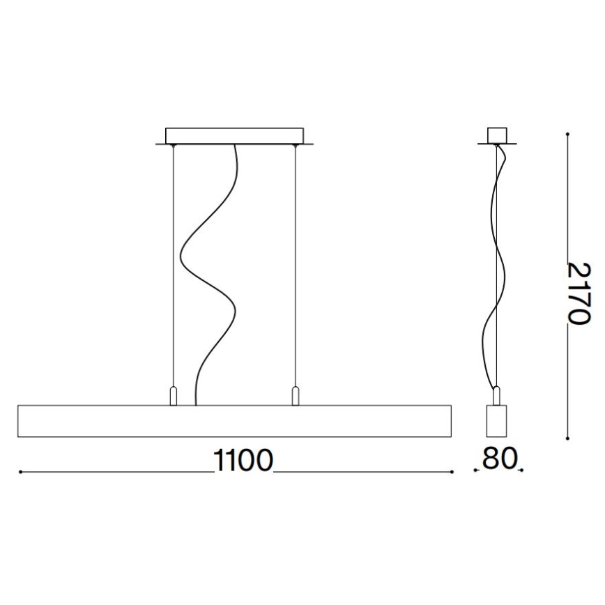 Ideal Lux - Lámpara LED colgante CRAFT LED/32W/230V CRI 90 haya
