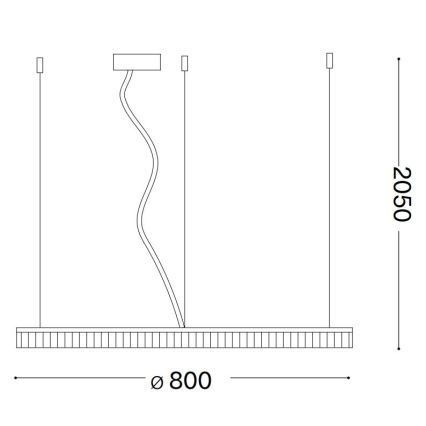Ideal Lux - Lámpara LED colgante CROWN LED/42W/230V 3000K diá. 80 cm CRI 90 latón