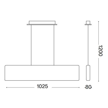 Ideal Lux - Lámpara LED colgante DESK LED/32W/230V 102,5 cm CRI 90 blanco