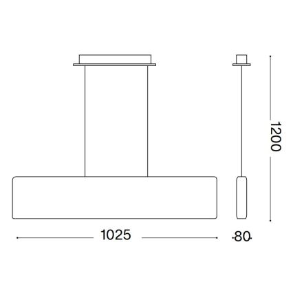 Ideal Lux - Lámpara LED colgante DESK LED/32W/230V 102,5 cm CRI 90 negro
