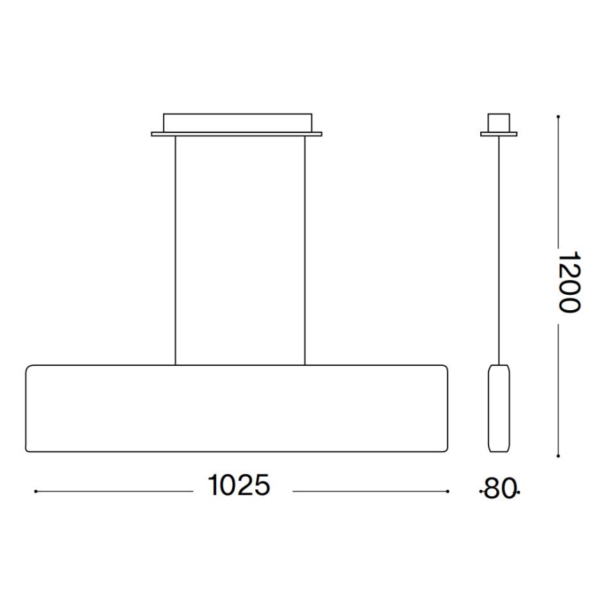 Ideal Lux - Lámpara LED colgante DESK LED/32W/230V 102,5 cm CRI 90 negro