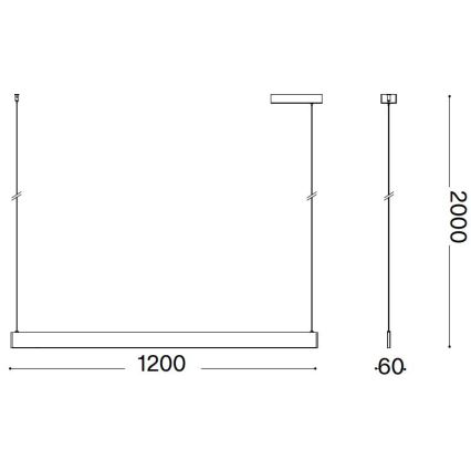 Ideal Lux - Lámpara LED colgante DESK LED/36W/230V 120 cm CRI 90 blanco