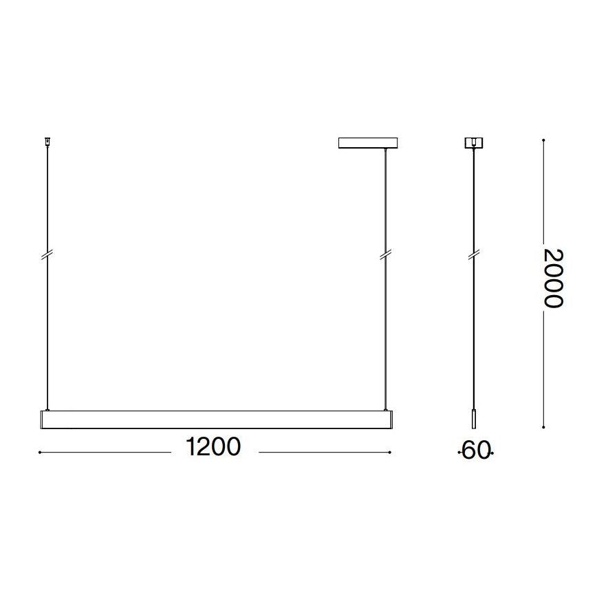 Ideal Lux - Lámpara LED colgante DESK LED/36W/230V 120 cm CRI 90 blanco