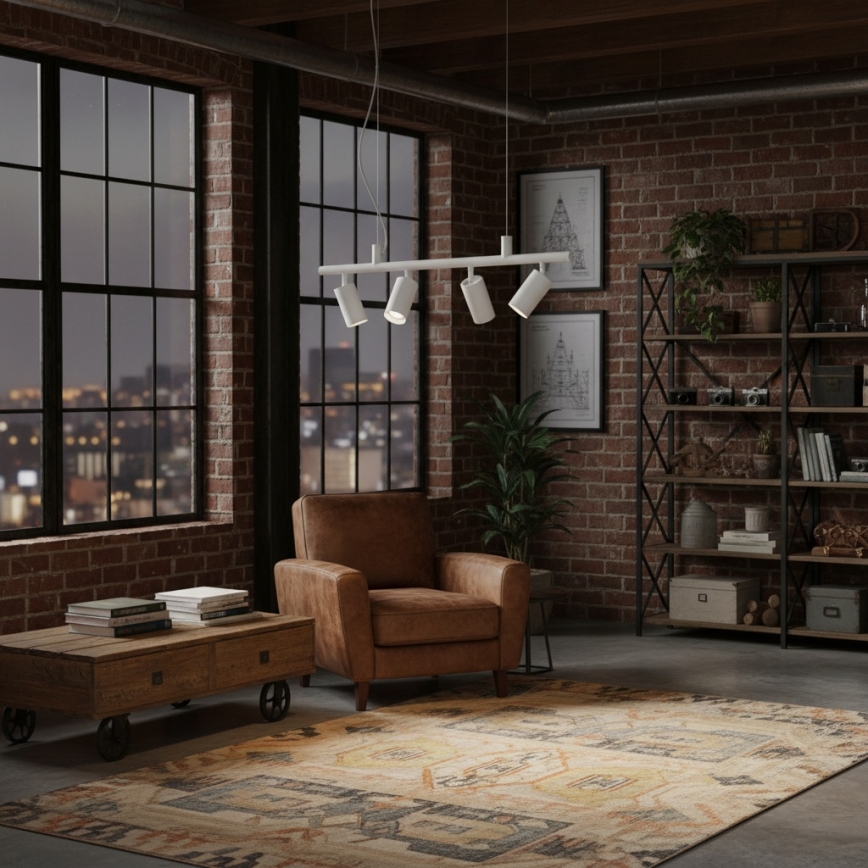 Ideal Lux - Lámpara LED colgante DYNAMITE 4xGU10/7W/230V CRI 90 blanco