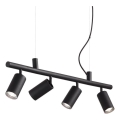 Ideal Lux - Lámpara LED colgante DYNAMITE 4xGU10/7W/230V CRI 90 negro