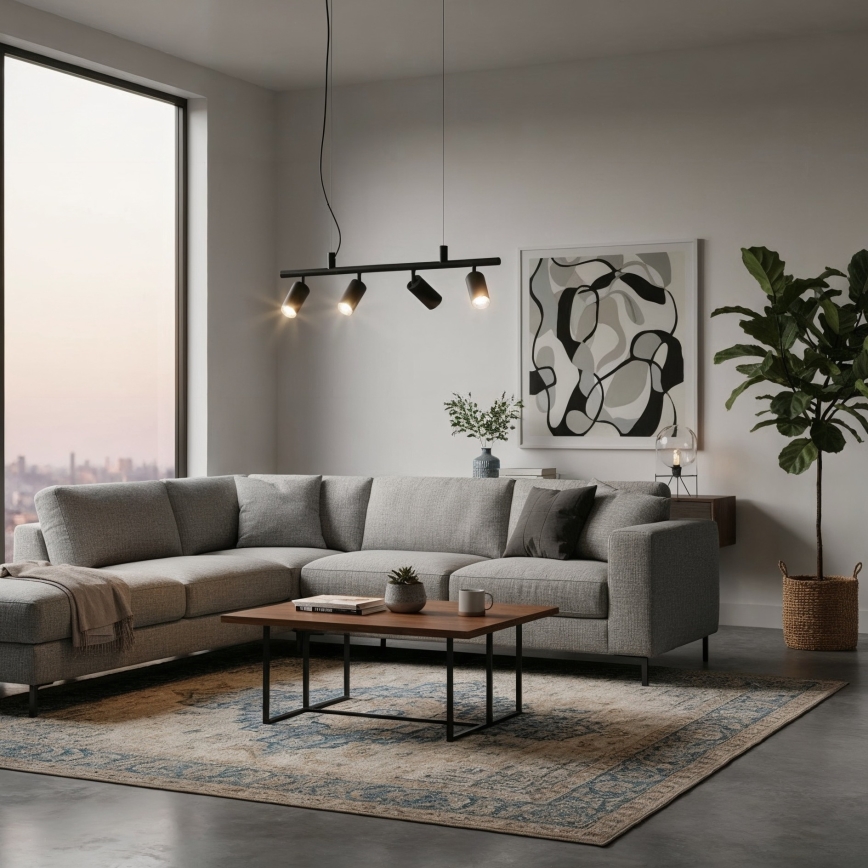 Ideal Lux - Lámpara LED colgante DYNAMITE 4xGU10/7W/230V CRI 90 negro