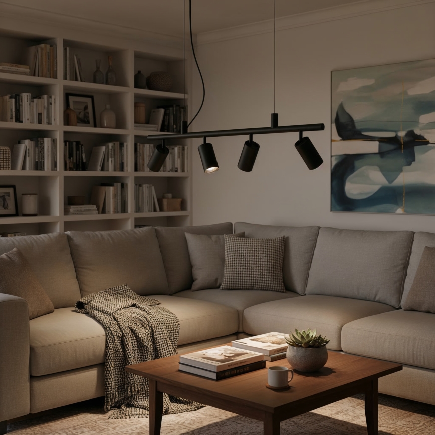 Ideal Lux - Lámpara LED colgante DYNAMITE 4xGU10/7W/230V CRI 90 negro