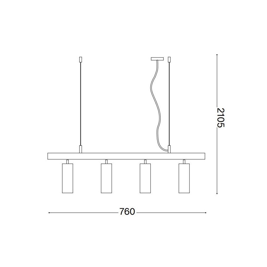 Ideal Lux - Lámpara LED colgante DYNAMITE 4xGU10/7W/230V CRI 90 negro/latón