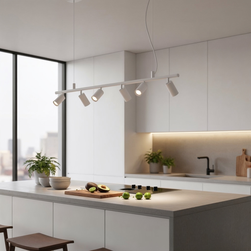 Ideal Lux - Lámpara LED colgante DYNAMITE 6xGU10/7W/230V CRI 90 blanco