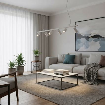 Ideal Lux - Lámpara LED colgante DYNAMITE 6xGU10/7W/230V CRI 90 blanco