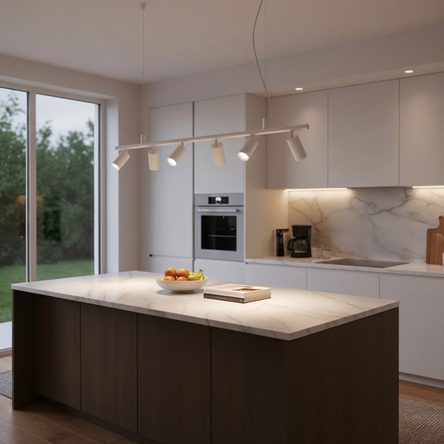 Ideal Lux - Lámpara LED colgante DYNAMITE 6xGU10/7W/230V CRI 90 blanco