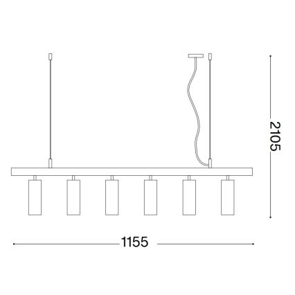 Ideal Lux - Lámpara LED colgante DYNAMITE 6xGU10/7W/230V CRI 90 blanco
