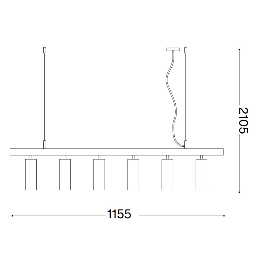 Ideal Lux - Lámpara LED colgante DYNAMITE 6xGU10/7W/230V CRI 90 blanco