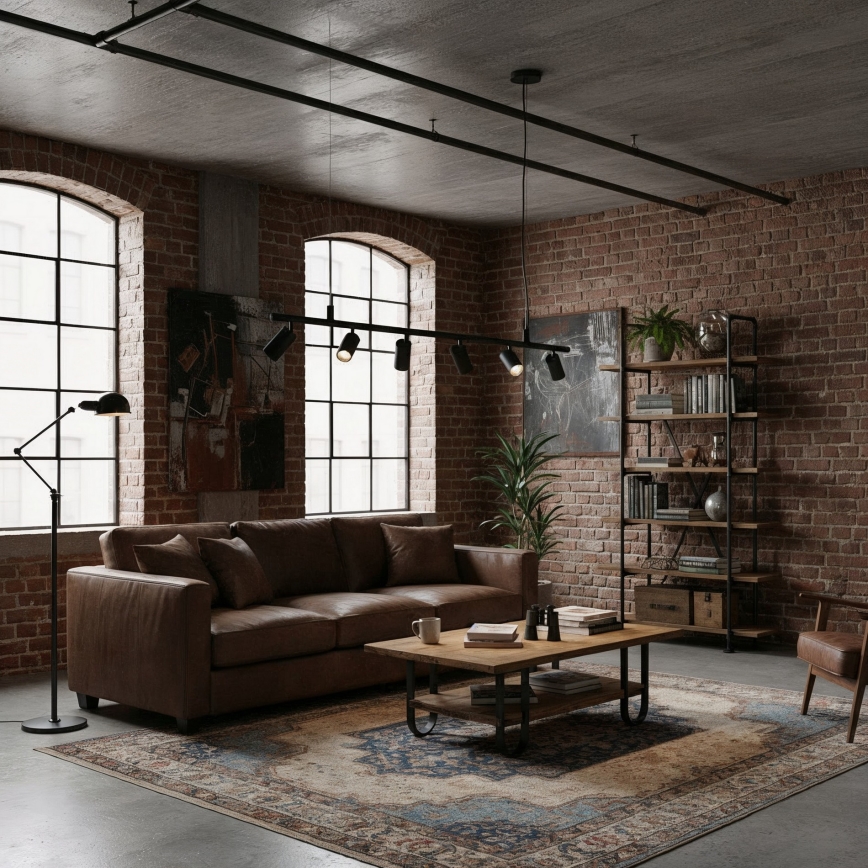 Ideal Lux - Lámpara LED colgante DYNAMITE 6xGU10/7W/230V CRI 90 negro