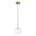 Ideal Lux - Lámpara LED colgante EQUINOXE 1xG4/2W/230V diá. 15 cm latón/transparente