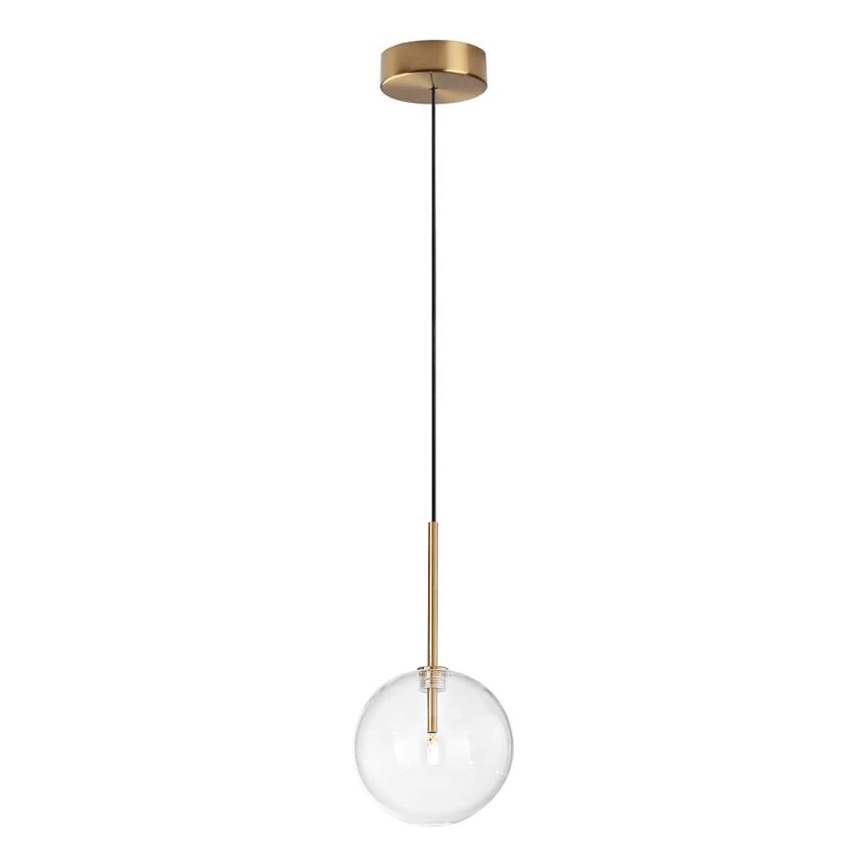 Ideal Lux - Lámpara LED colgante EQUINOXE 1xG4/2W/230V diá. 15 cm latón/transparente